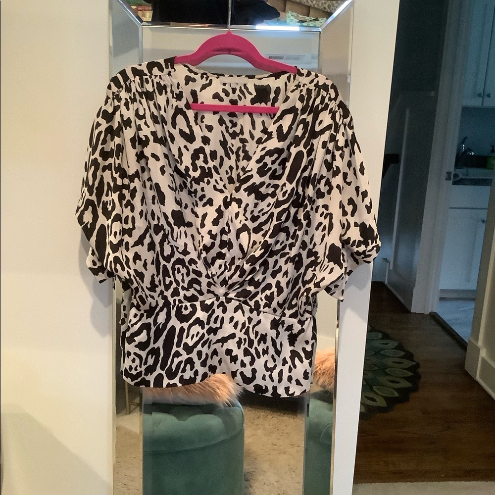 Fab silky leopard print peplum top
